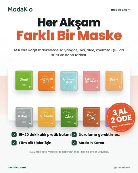 Modalco sosyal medya gönderisi: her akşam uygulanan yüz maskesi önerisi