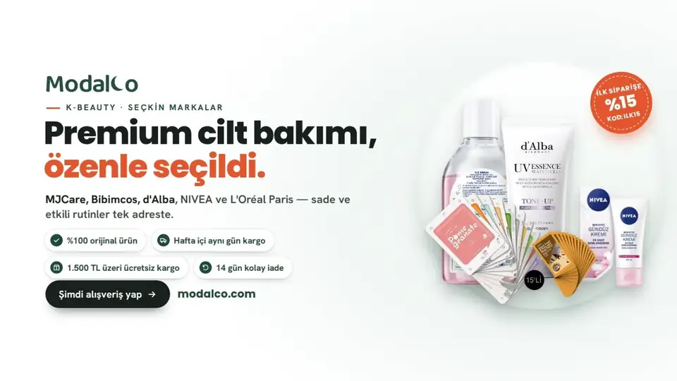 Modalco Facebook kapak görseli: premium cilt bakım ürünlerinin bir arada sunulduğu banner